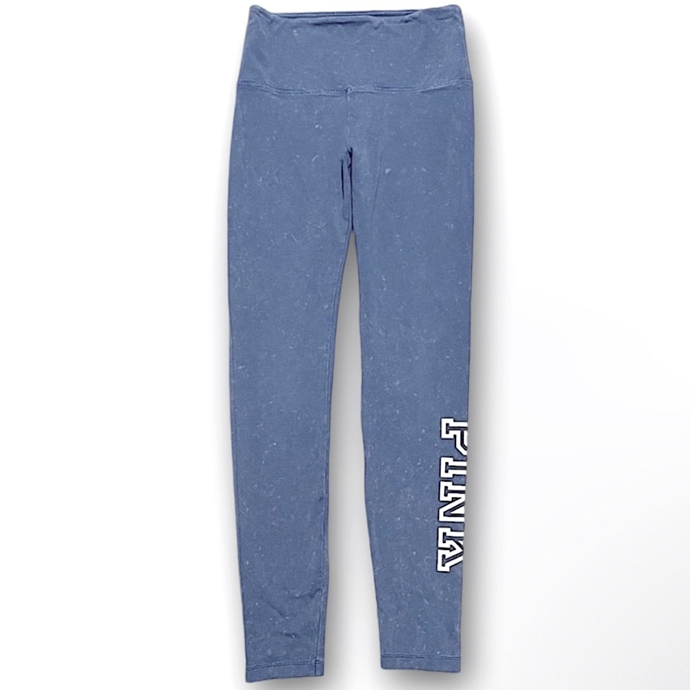 VS Pink Cotton Leggings. High Waist. Size Small. Mineral Wash Blue. Like New.
